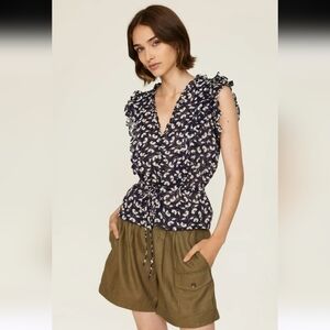 Polo Ralph Lauren Blue Floral Blouse  L